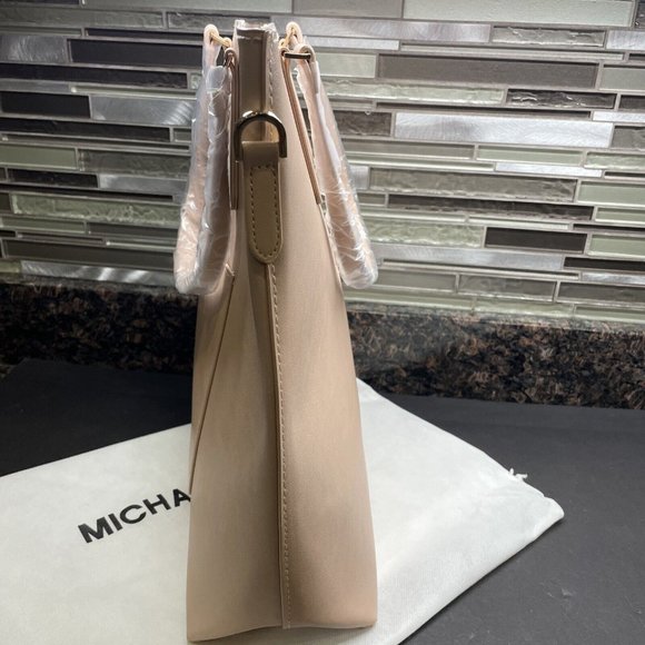 Michael Kors Blush Pink Tote Crossbody Bag Shopper Travel Handbag NEW - Picture 4 of 9